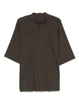 Homme Plissé Issey Miyake: Коричневая рубашка 