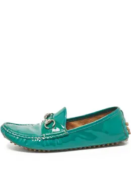 Gucci Pre-Owned: Зелёные лоферы 