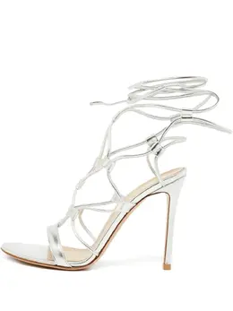 Gianvito Rossi: Серебристые сандалии 