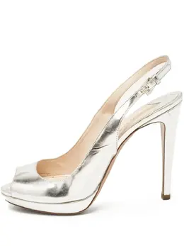 Prada Pre-Owned: Серебристые босоножки 