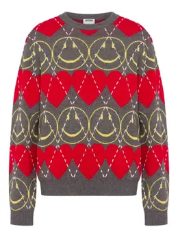 Moschino: Красный свитер  Smiley