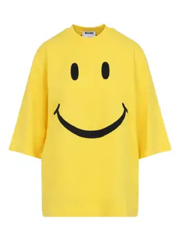 Moschino: Хлопковая футболка  Smiley