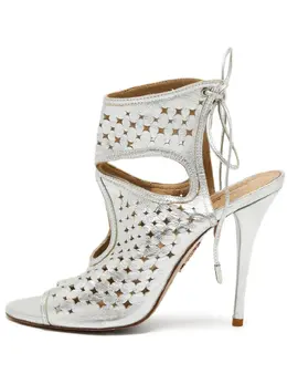 Aquazzura: Серебристые сандалии  Sexy Thing
