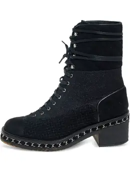 CHANEL Pre-Owned: Чёрные ботинки 