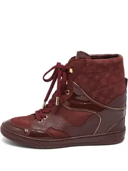 Louis Vuitton Pre-Owned: Бордовые кроссовки 
