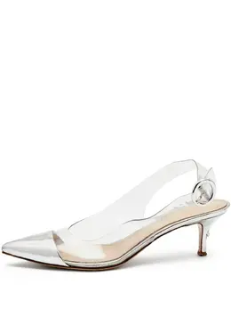 Gianvito Rossi: Серебристые туфли 