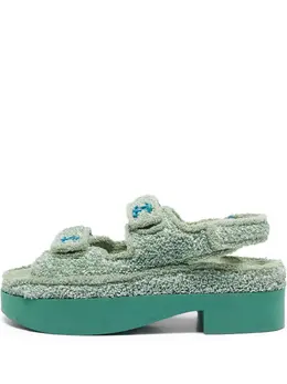 CHANEL Pre-Owned: Зелёные сандалии 
