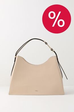 Furla: Бежевая сумка 