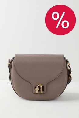 Furla: Бежевая сумка 