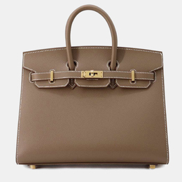Hermes: Коричневая сумка на руку  Birkin 25