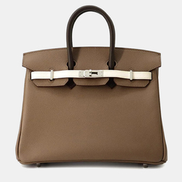 Hermes: Коричневая сумка на руку  Birkin 25