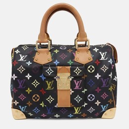 Louis Vuitton: Чёрная сумка на руку  Speedy 30