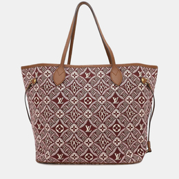 Louis Vuitton: Красная сумка-шоппер  Neverfull MM