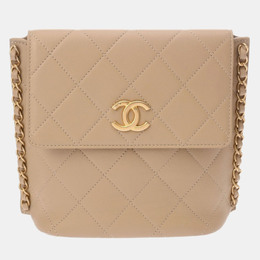 Chanel: Бежевая сумка 
