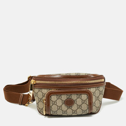 Gucci: Коричневая поясная сумка  Interlocking G