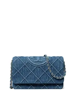 Tory Burch: Голубая сумка  Fleming