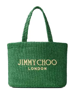 Jimmy Choo: Зелёная сумка-шоппер 