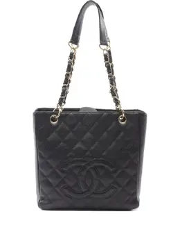 CHANEL Pre-Owned: Чёрная сумка-шоппер 