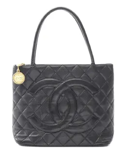 CHANEL Pre-Owned: Чёрная сумка-шоппер 