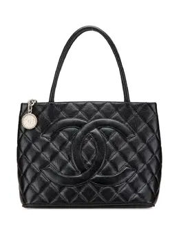 CHANEL Pre-Owned: Чёрная сумка-шоппер 