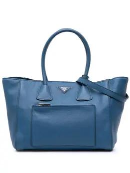 Prada Pre-Owned: Голубая сумка-шоппер 