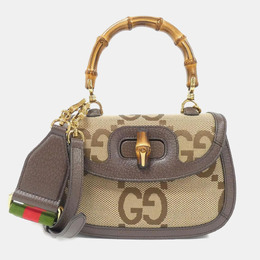 Gucci: Бежевая сумка  Bamboo