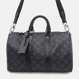 Louis Vuitton: Чёрная сумка  Keepall