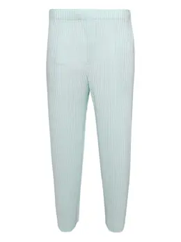 Homme Plissé Issey Miyake: Зелёные брюки 
