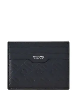 Ferragamo: Синий картхолдер  Gancini