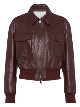 Brunello Cucinelli: Кожаная куртка 
