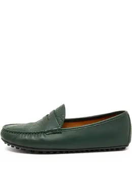 Gucci Pre-Owned: Зелёные мокасины 