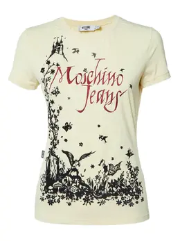 Moschino Pre-Owned: Жёлтая футболка 
