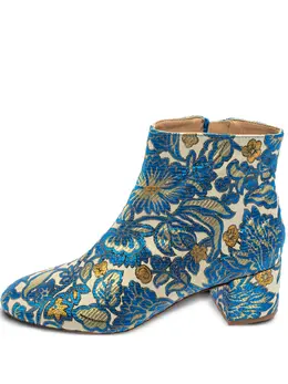 Tory Burch: Голубые ботинки 