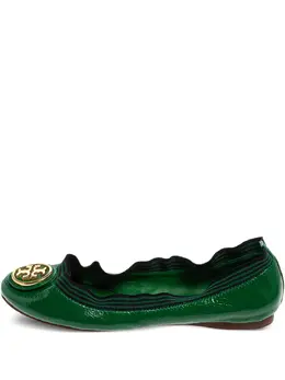 Tory Burch: Зелёные балетки 