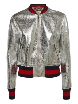 Gucci Pre-Owned: Серебристая куртка 