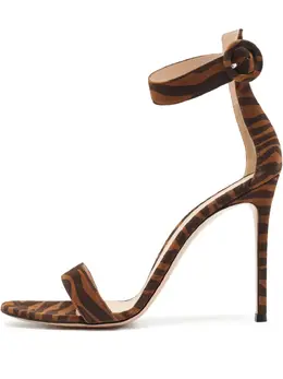 Gianvito Rossi: Коричневые сандалии  Portofino
