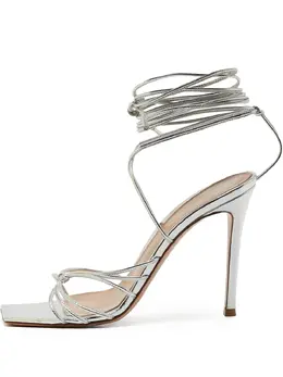 Gianvito Rossi: Серебристые сандалии 