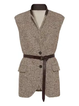 Brunello Cucinelli: Коричневый жилет 