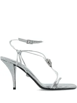 Versace: Серебристые сандалии  La Medusa
