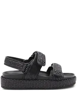 Tory Burch: Чёрные сандалии  Kira