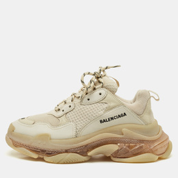 Balenciaga: Бежевые кроссовки  Triple S Clear Sole