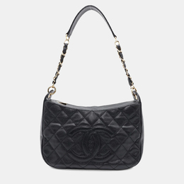 Chanel: Чёрная поясная сумка 