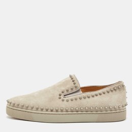 Christian Louboutin: Светлые мокасины 