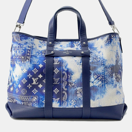 Louis Vuitton: Голубая сумка-шоппер 