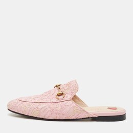 Gucci: Розовые сабо  Princetown