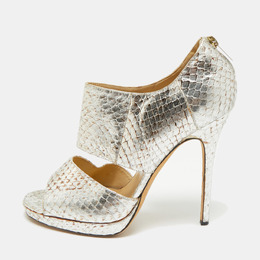 Jimmy Choo: Серебристые сандалии 