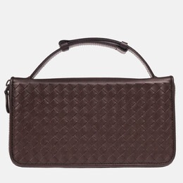 Bottega Veneta: Коричневый кошелёк  Intrecciato