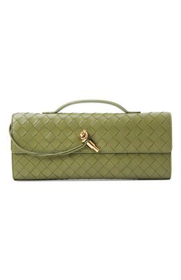 Bottega Veneta: Зелёный клатч 