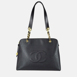 Chanel: Чёрная сумка-шоппер 