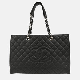 Chanel: Чёрная сумка-шоппер 
